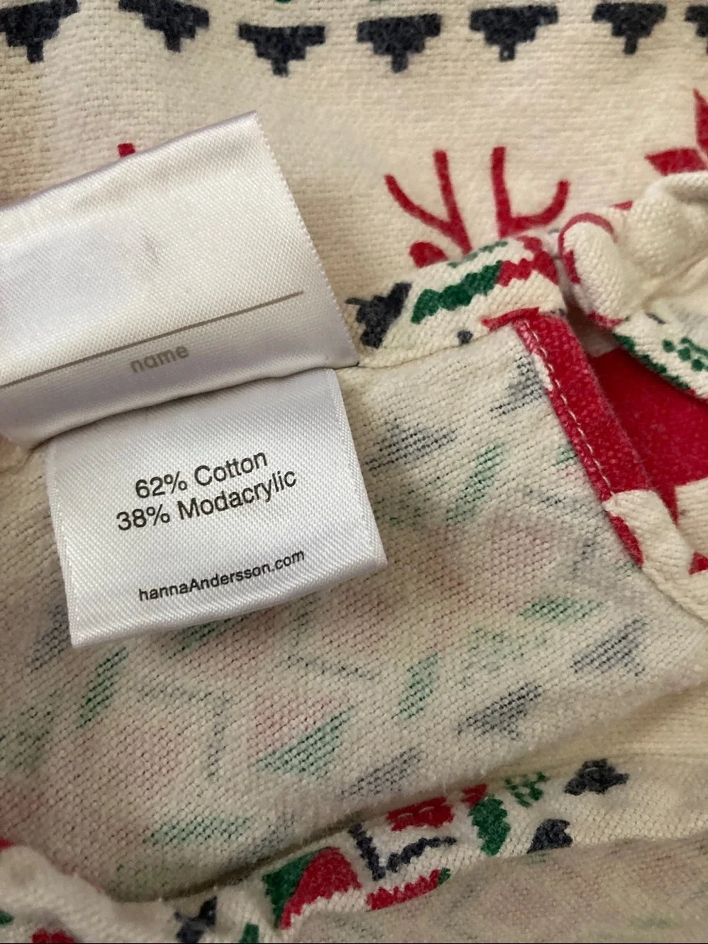🎄 Hanna Andersson flannel reindeer nightgown, Sz 8